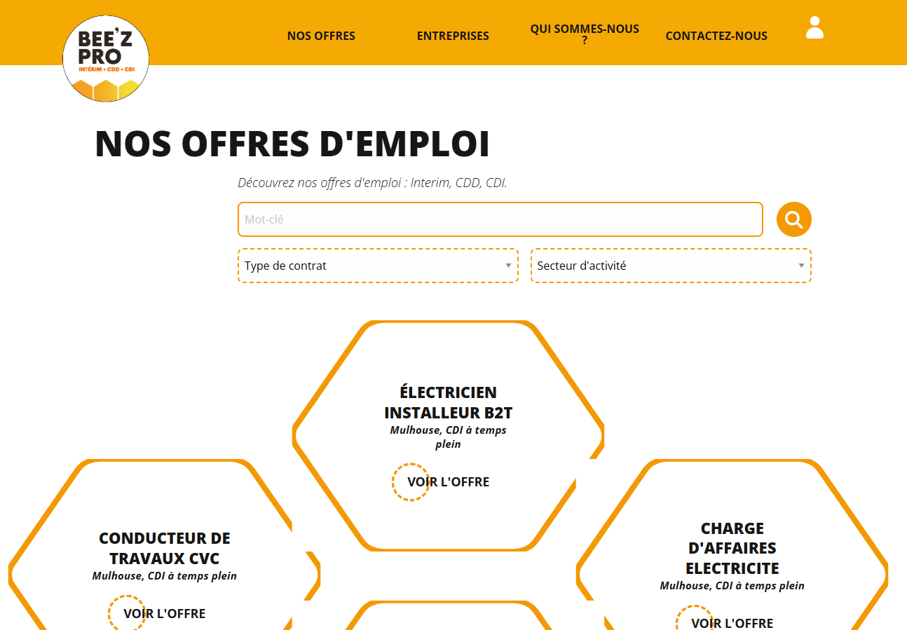 Liste des offres d'emplois du site client